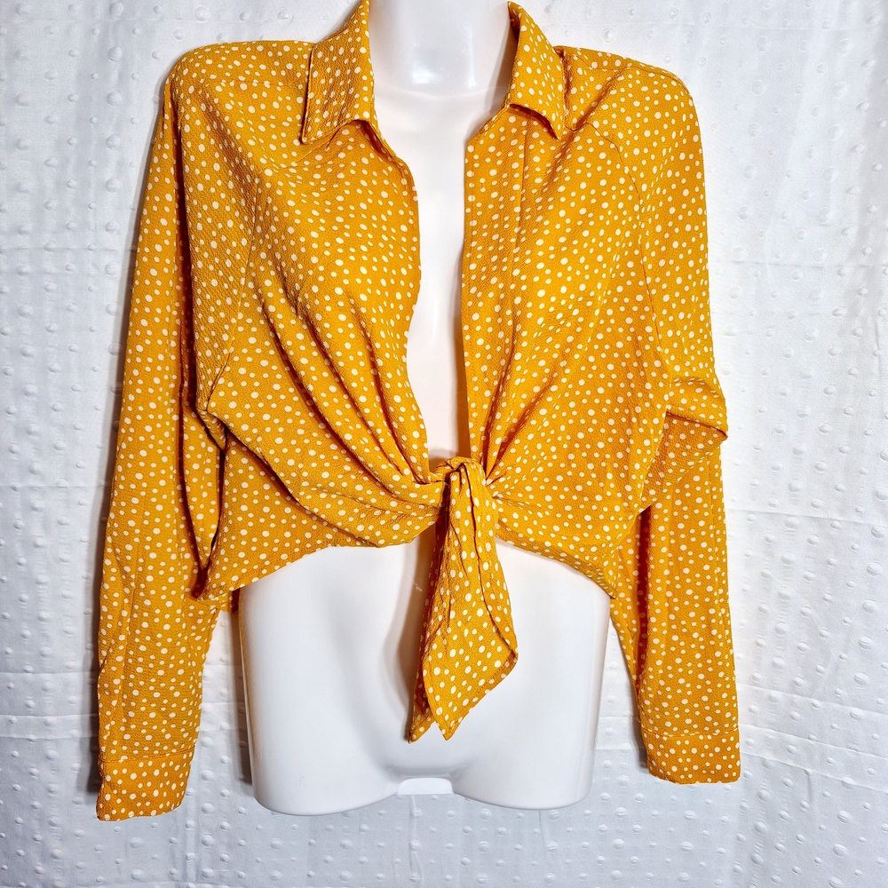 Forever 21 Contemporary Women's Polka Dot Tie Crop Top Size XS - Picture 1 of 7